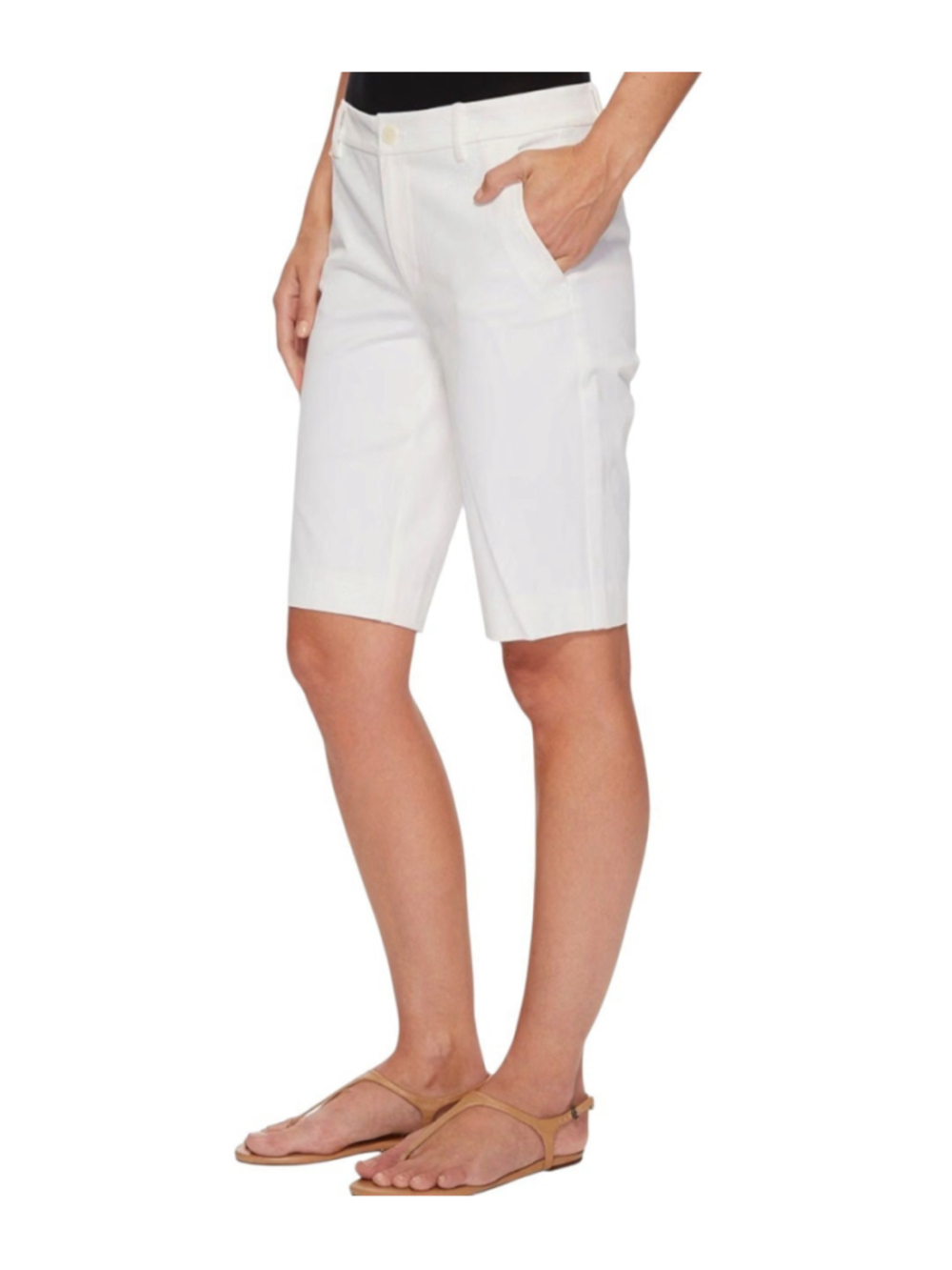 LAUREN RALPH LAUREN Women Twill Stretch White Shorts Size 10 Waist 34 Inseam 11